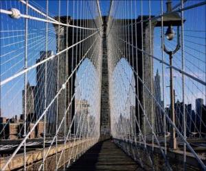 Puzzle Αναστολή γέφυρα πάνω από τον ποταμό, Νέα Υόρκη